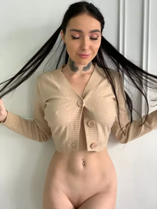 Only the crop top and nothing more