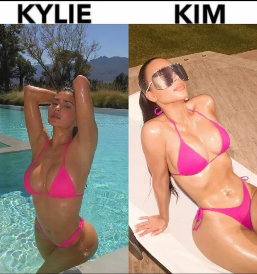 who is hotter in this pink bikini kylie or kim