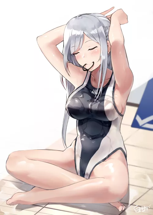 AK-12 Tying her Hair after Swimming [Girls Frontline] (Shirosaba)
