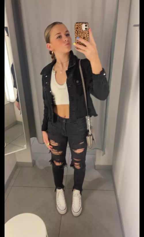 All Black with a Blue Top