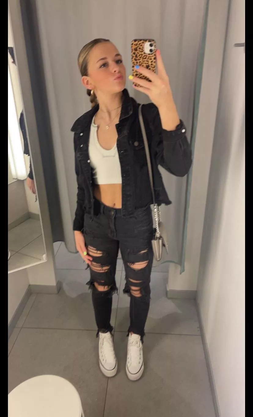 All Black with a Blue Top