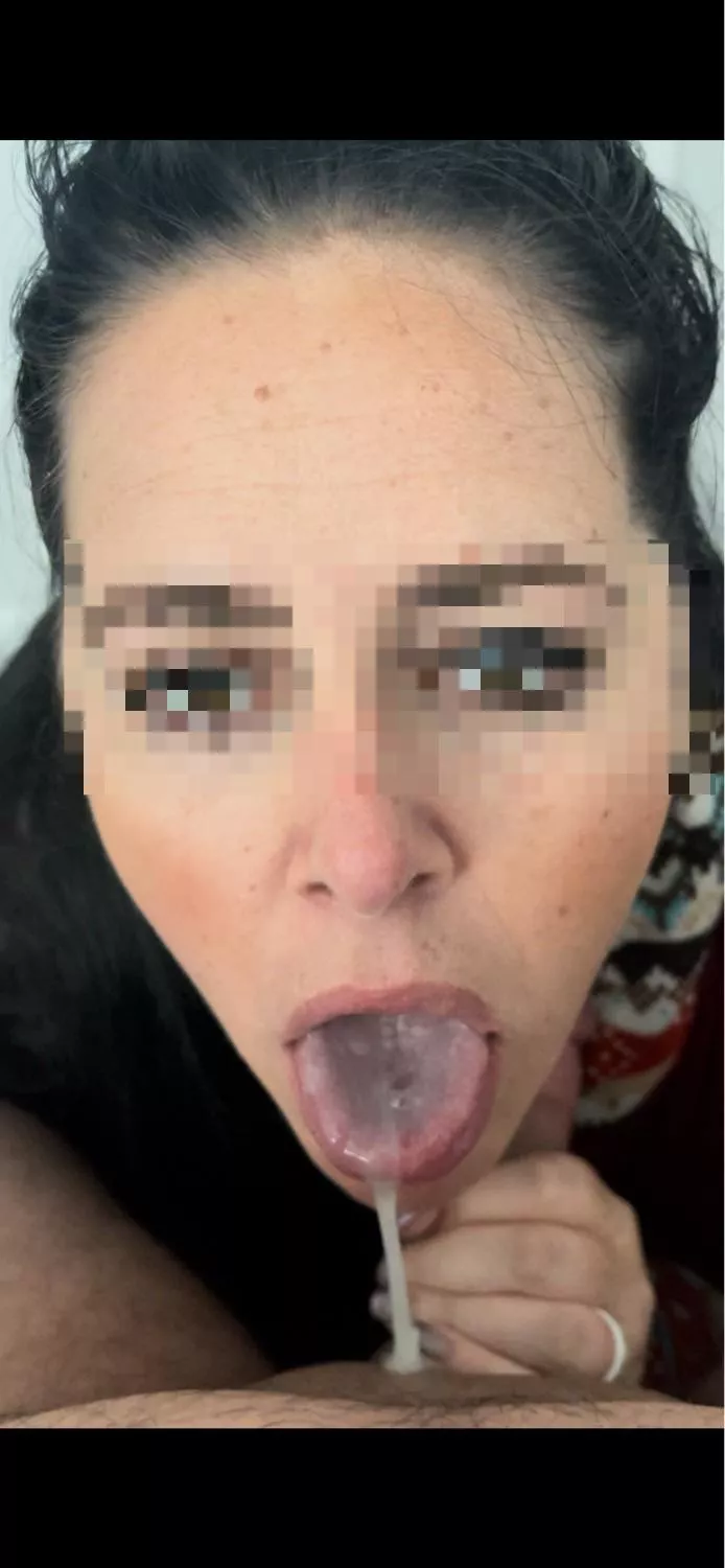 Another cock….another mouthful of cum. Just like the good girl I am