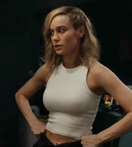 Brie Larson in a crop top in The Marvels