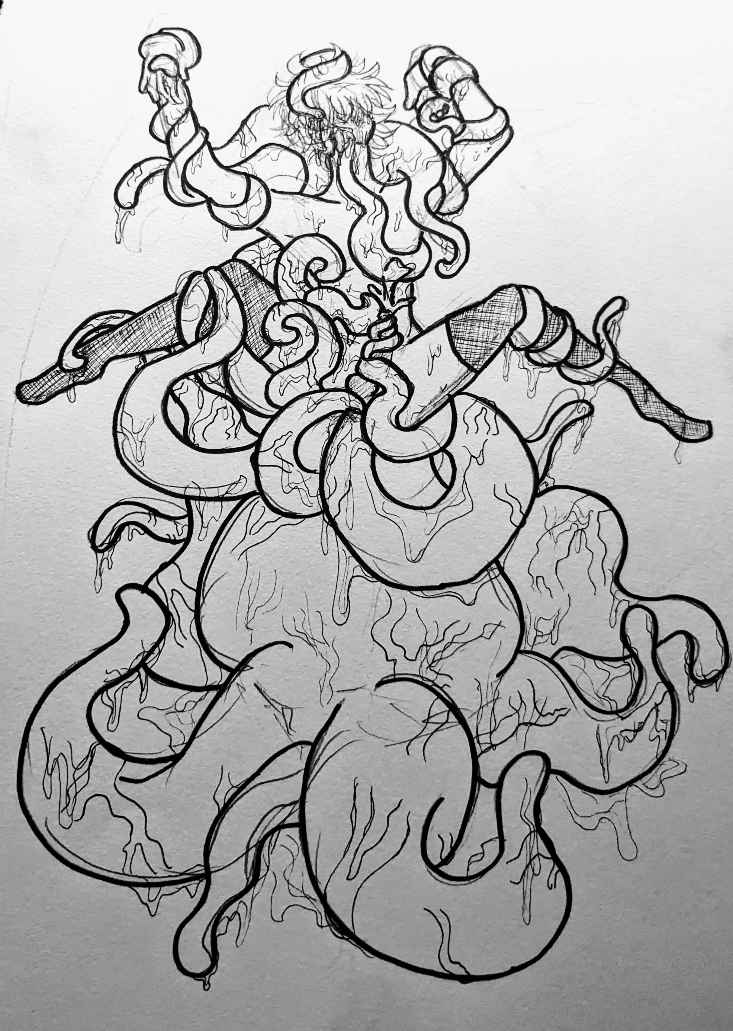 enjoying a tentacle pod monster<3