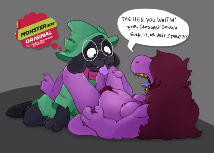 [Ralsei] and [Susie] monster size indeed~ (artist: dic)