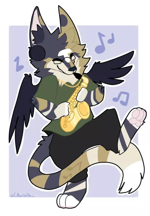 Saxophone Doggo - Commission for u/Jayn_Xyos!