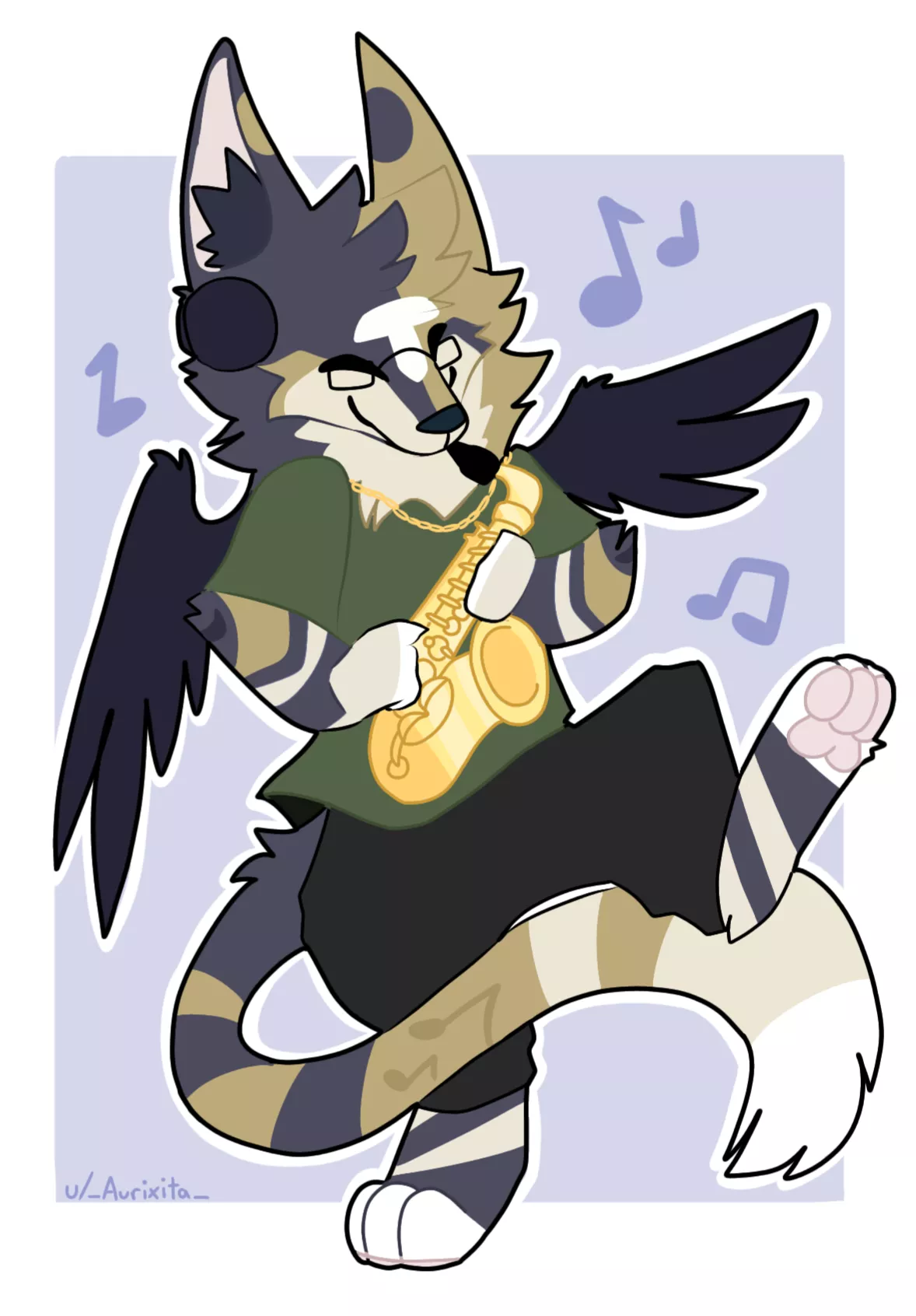 Saxophone Doggo - Commission for u/Jayn_Xyos!