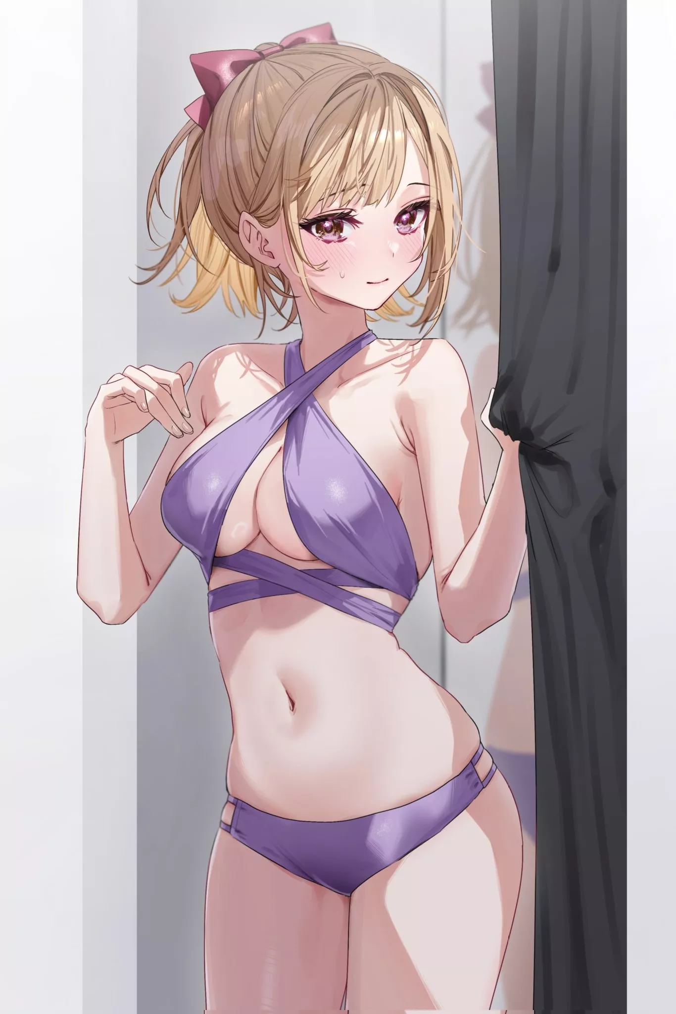 Trying swimsuit