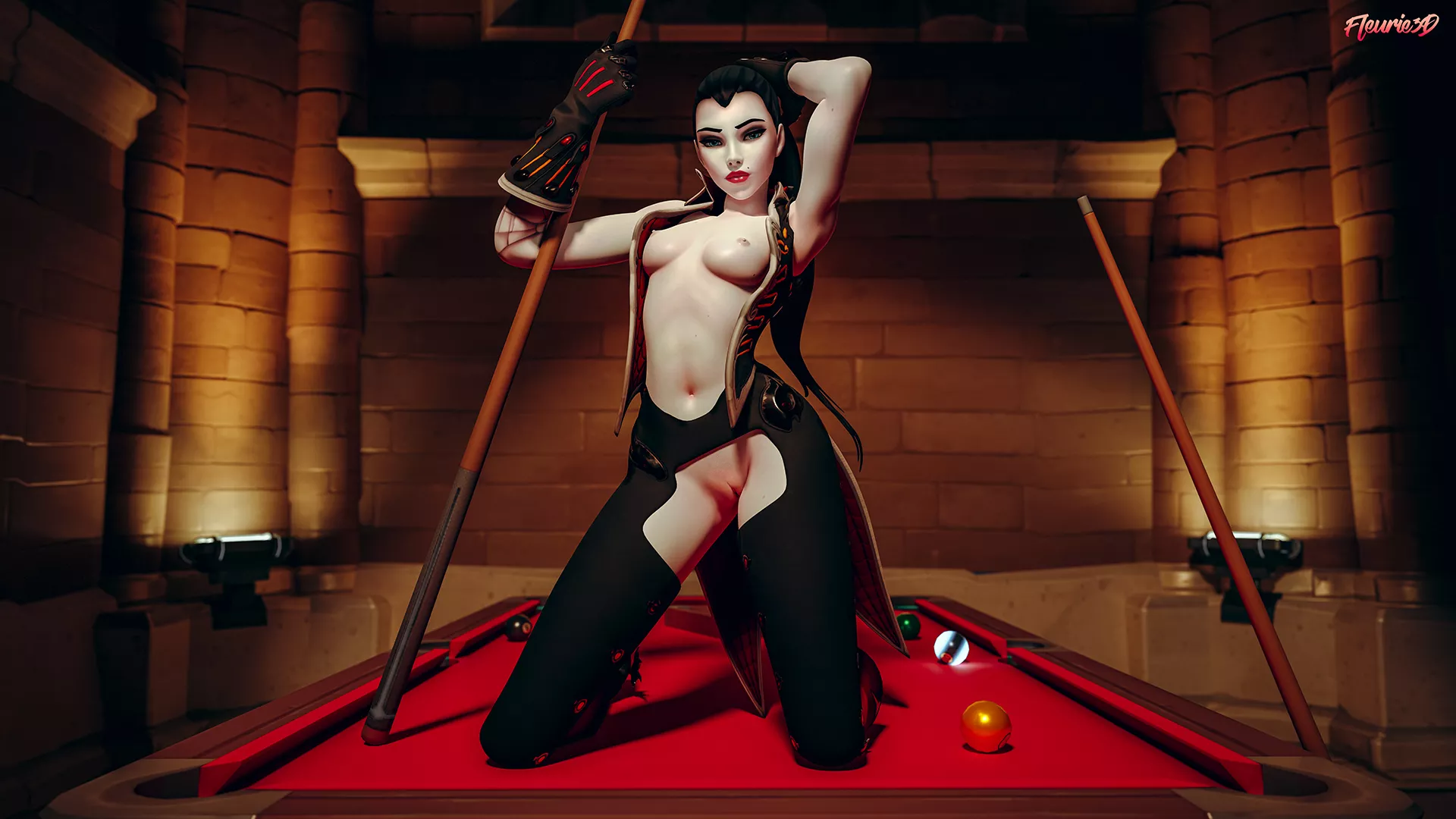 Widowmaker Playing Pool (Fleurie3D)