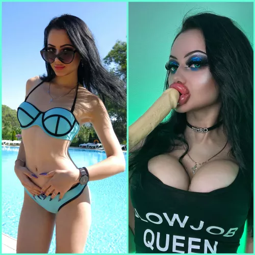 Before & after - my bimbofication progress