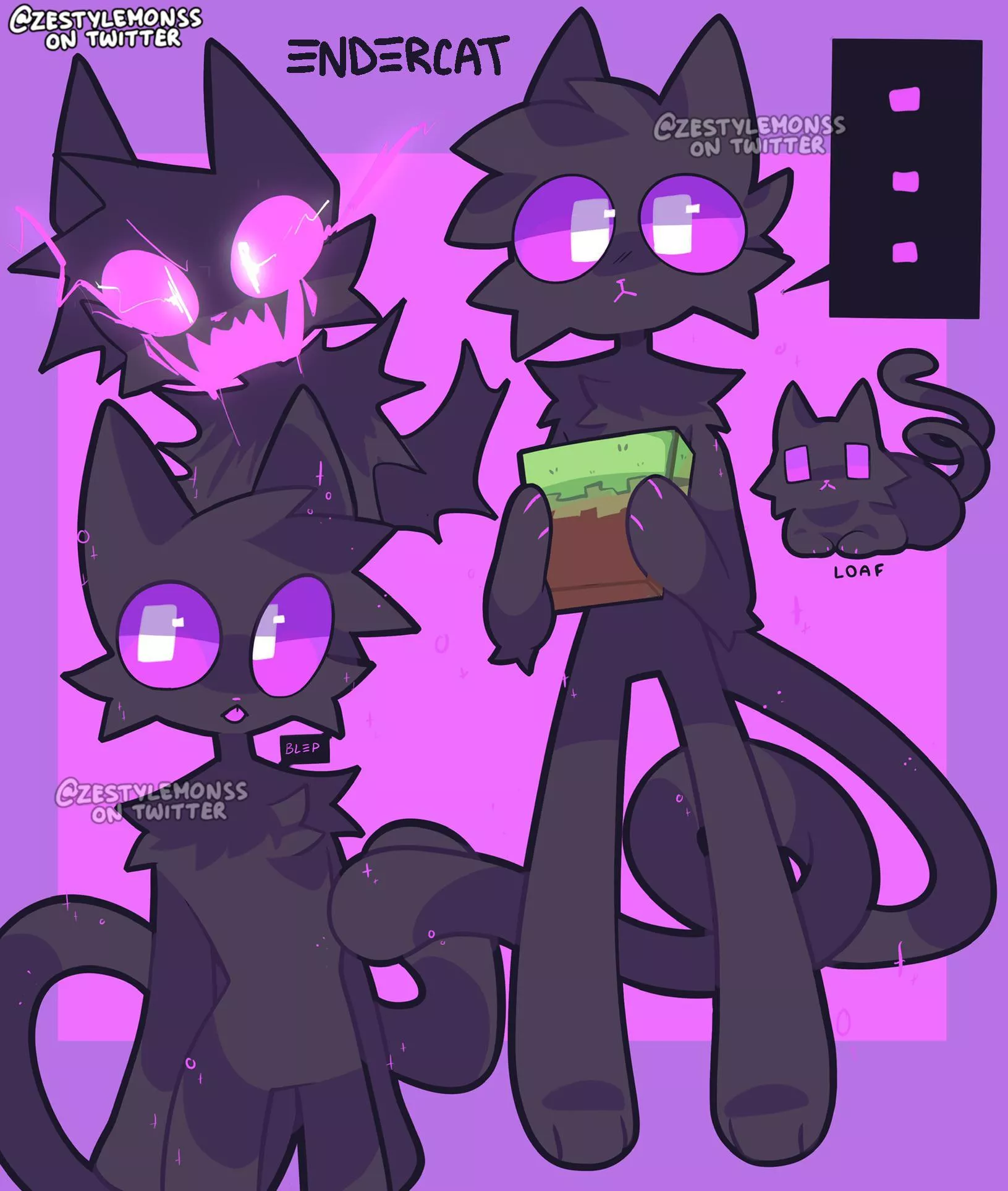 endercat! [ art by me - @zestylemonss on twitter ]