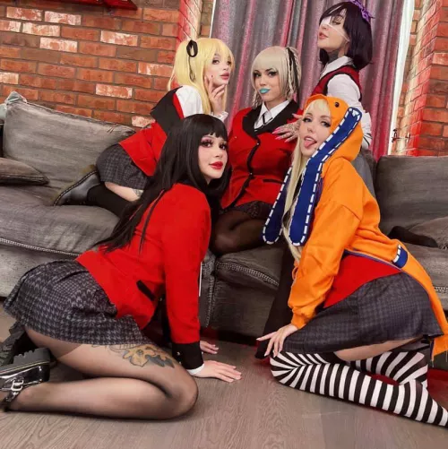 Rune, Yumeko, Midari, Mary and Kirari from Kakegurui by Sia Siberia, Purple Bitch, Anna Batman, Leah Meow and Octokuro