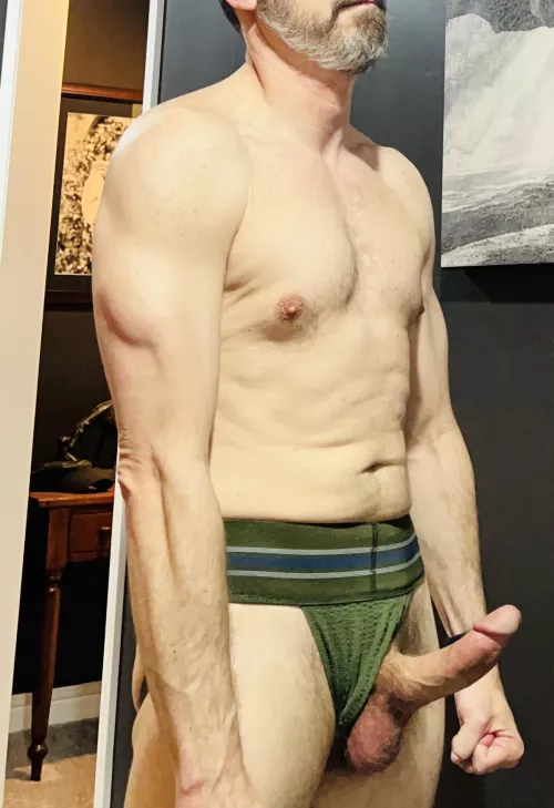 [45] This jock can’t hold me when I get excited.