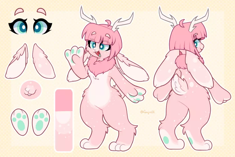 A Jackalope design! [Art by me; Comm for Lechuga_sensual]