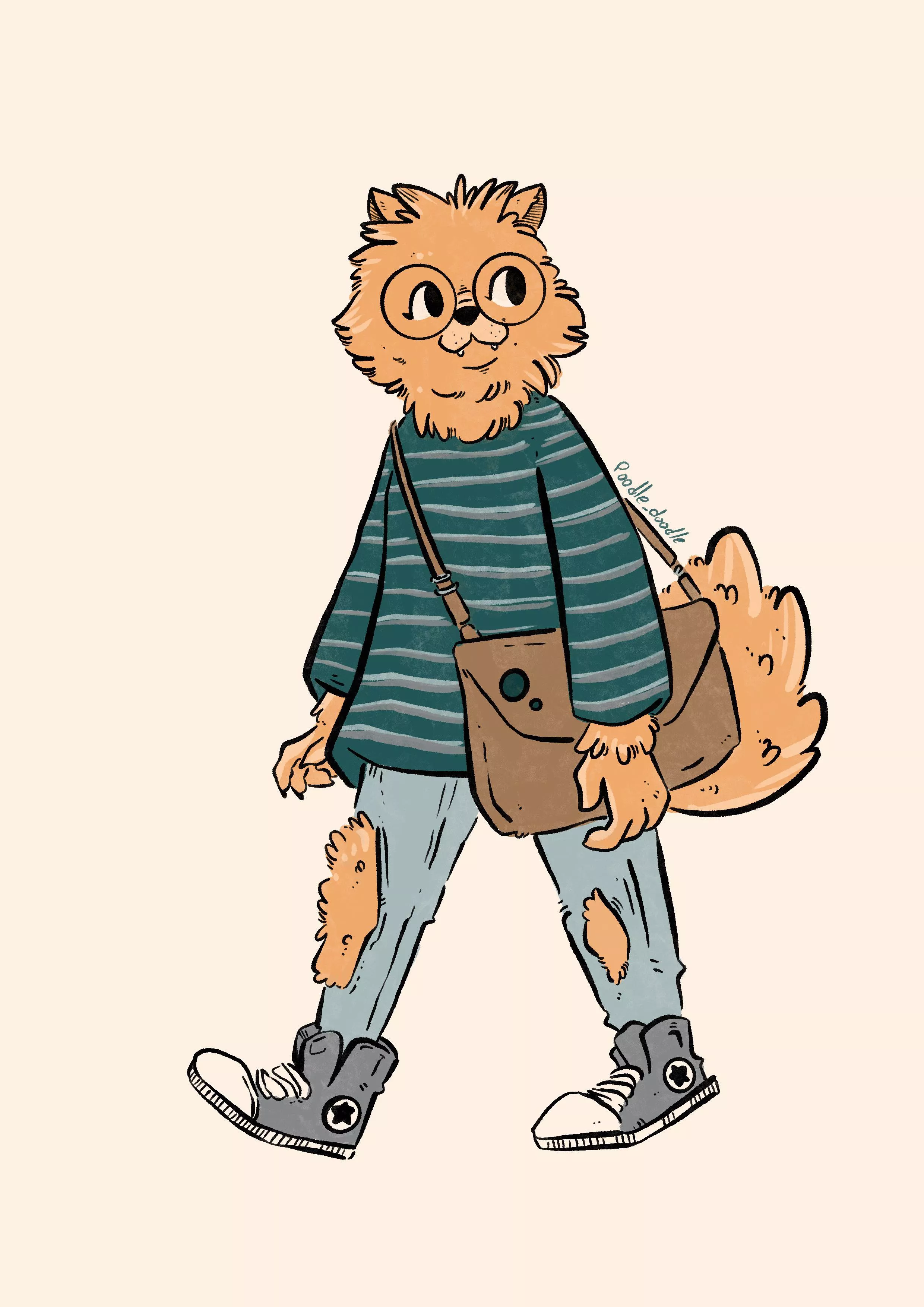 Daily sketch - Jeje, going to art school [OC]