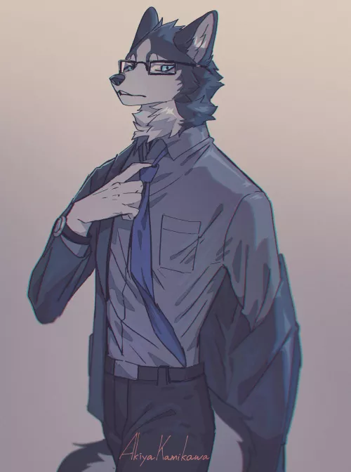 Husky+glasses+suit=🔥🔥🔥 (by me @AkiyakamikawaX on twitter)