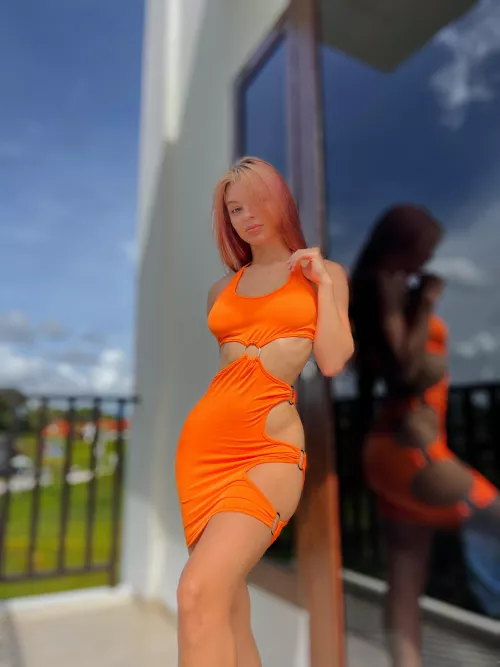 my orange dress is very bright and sexy :)