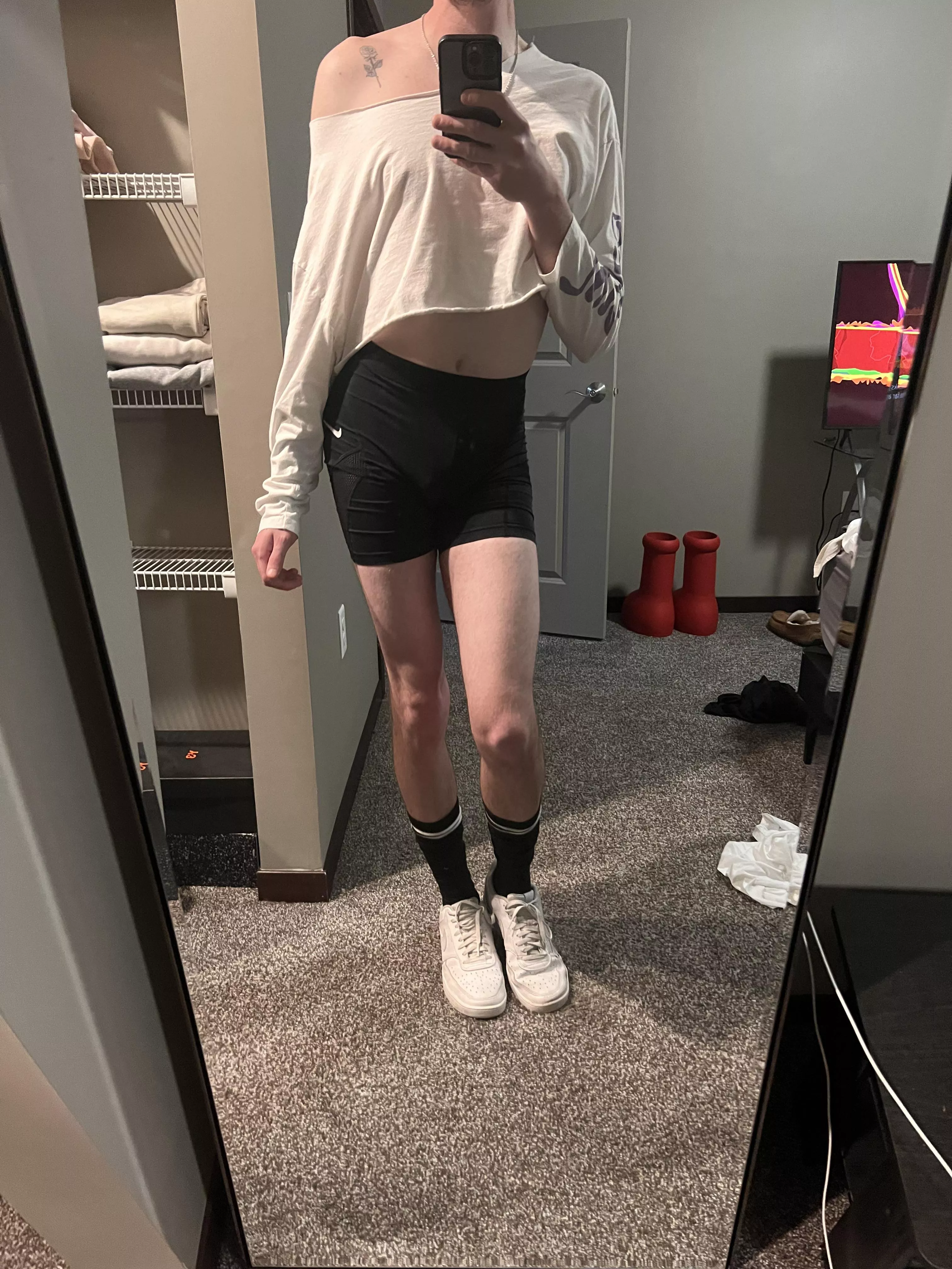 Should i put on a slutty outfit with those boots and go to the gas station?… ill post pics if you want