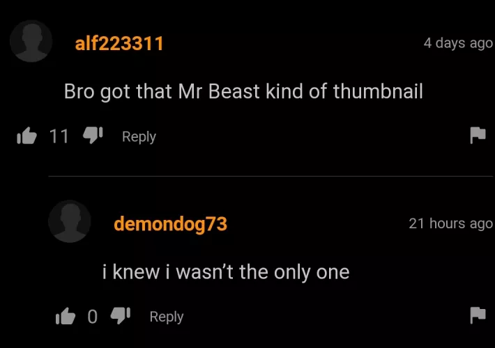 The thumbnail was as good as Mr. Beast's thumbnails.