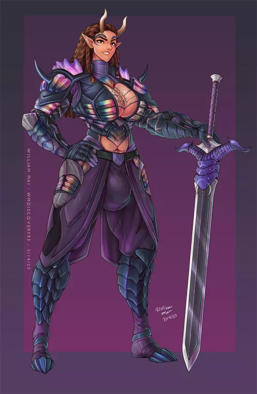 Her other sword is still sheathed