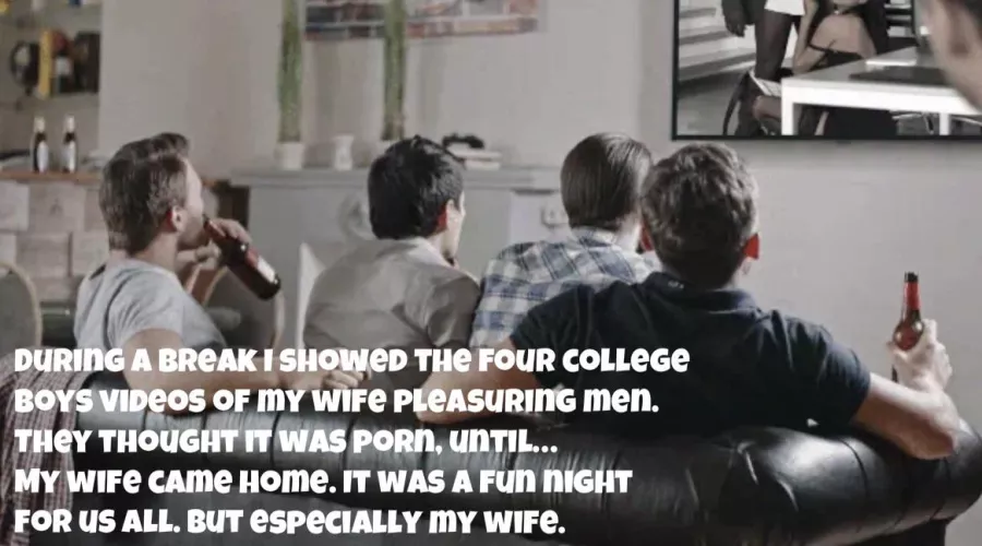 I hired four college boys to help the wife and I move. I brought the beer they brought four hard cocks