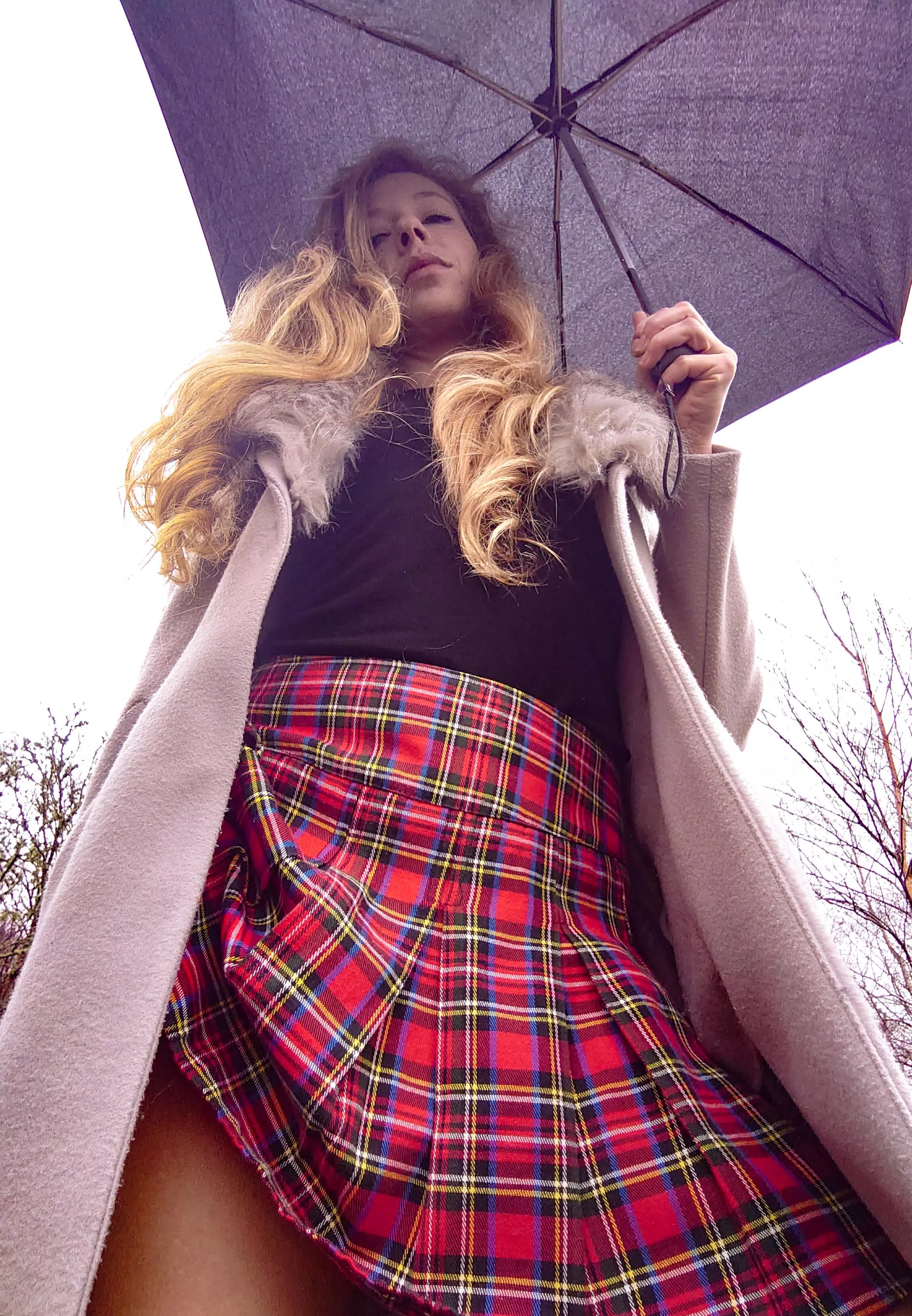 I'm not wearing any panties under this skirt