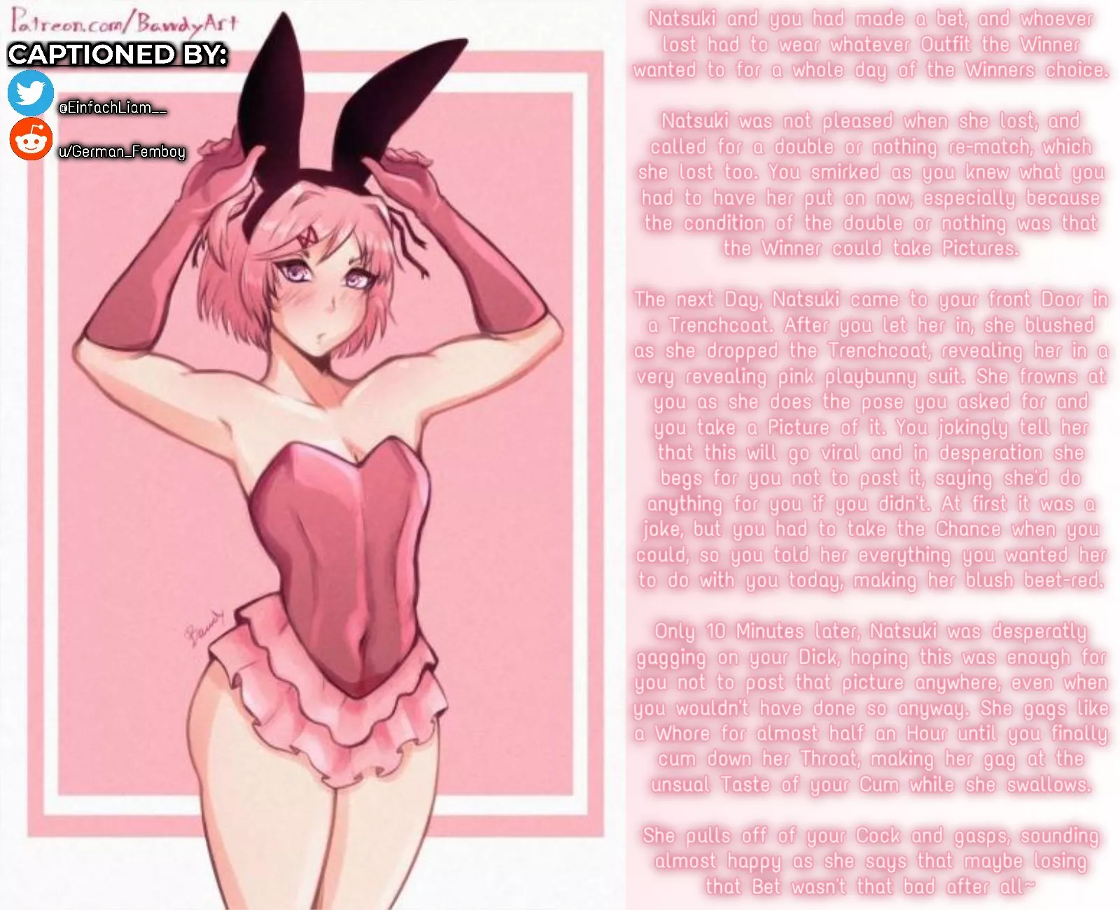 Natsuki takes a bet~ [Doki Doki Literature Club] [Blowjob] [Bet] [Blackmail] [Tsundere] {Art by: BandyArt}