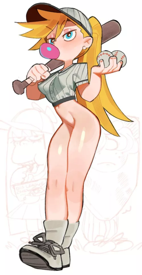 Panty plays baseball