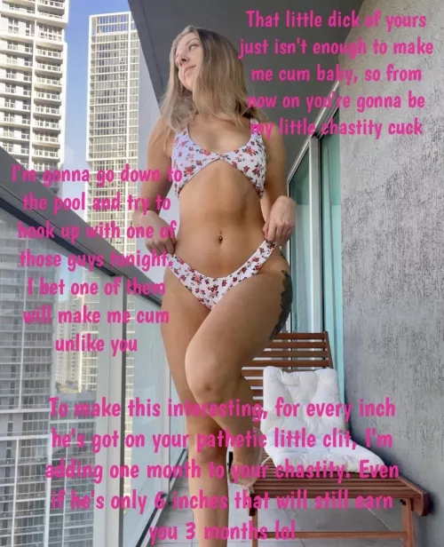 Sexy gf makes you her chastity cuck