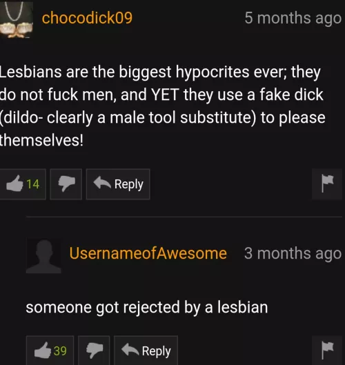 Someone got rejected by a lesbian