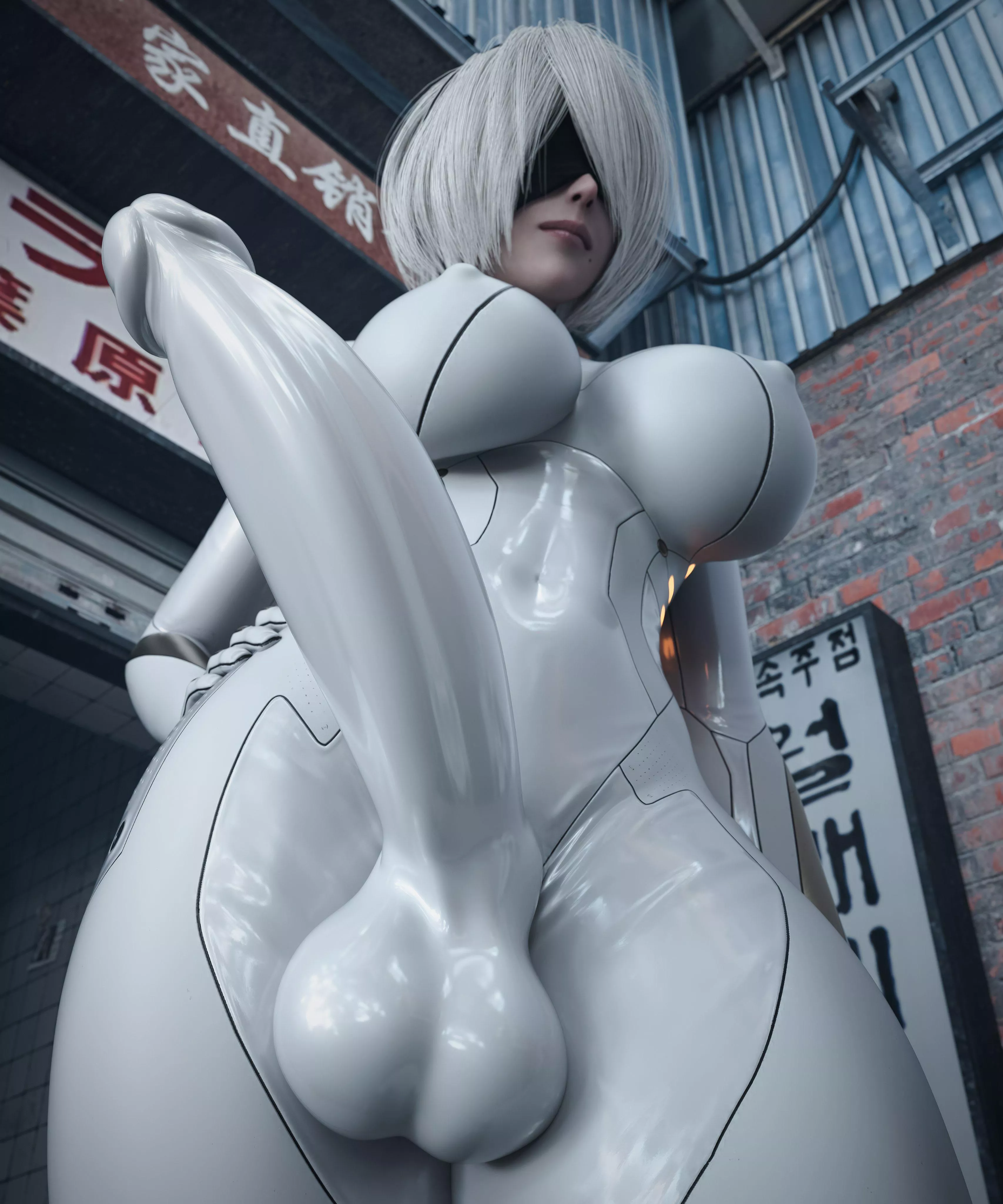 2B huge dong in white pvc )Stevencarson)