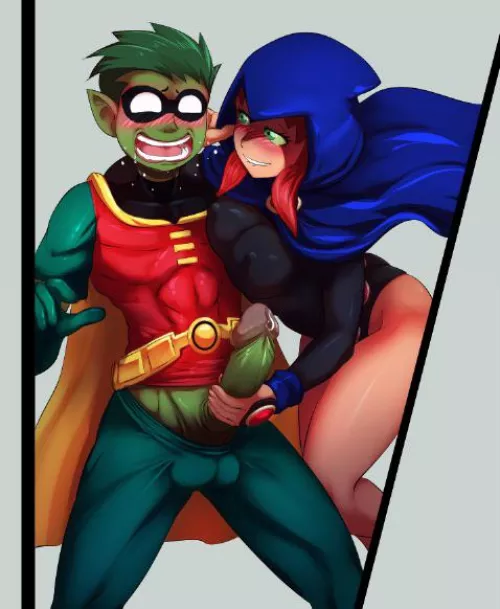 Beast Boy and Starfire roleplaying… (HornyGraphite)