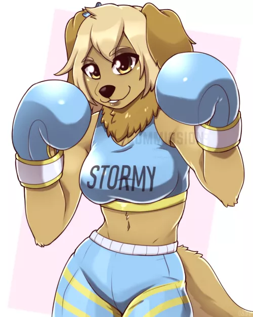 Boxer Female Golden Dog Commission Done!