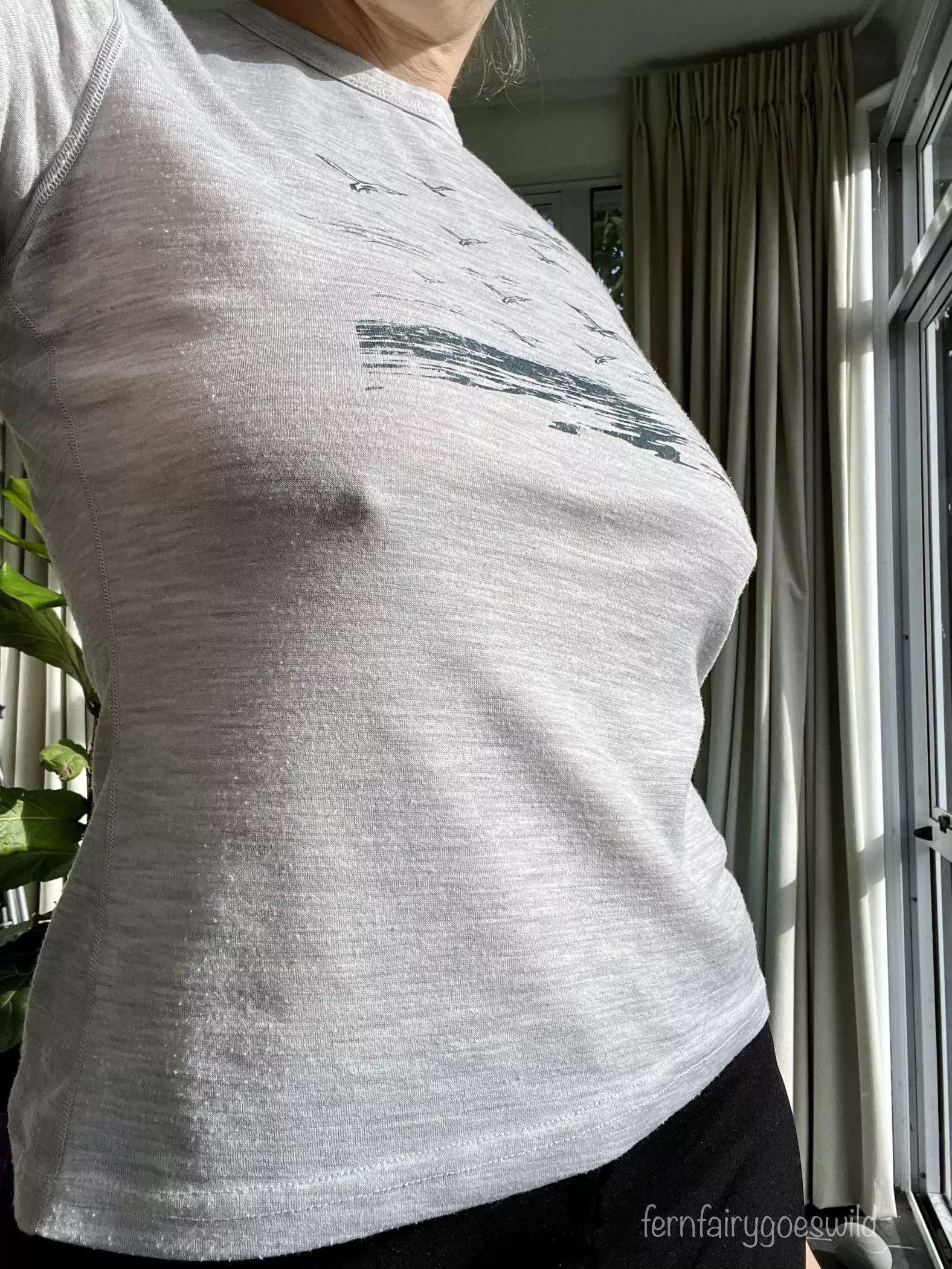 Braless under my hiking top