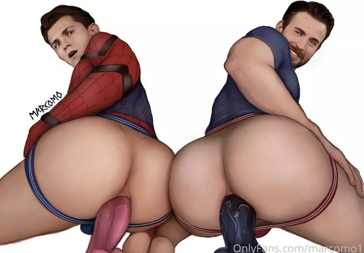 Cap and Spidey getting ready for their visit to Wakanda (Captain America and Spider-Man) (Marcomo)