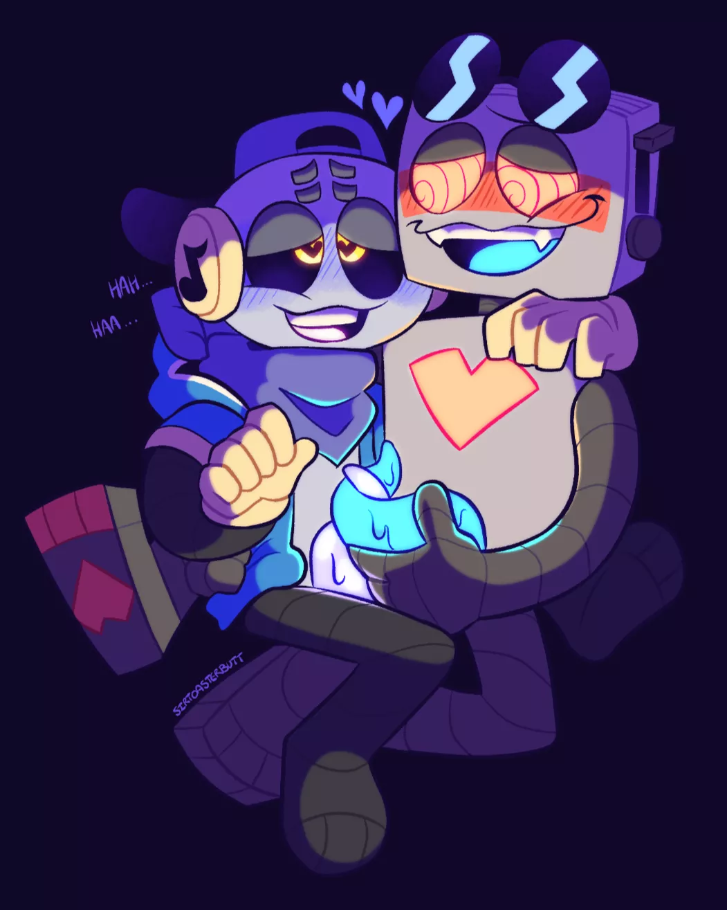 [Cap'n] and an [OC] having some fun~ (artist: sirtoasterbutt)