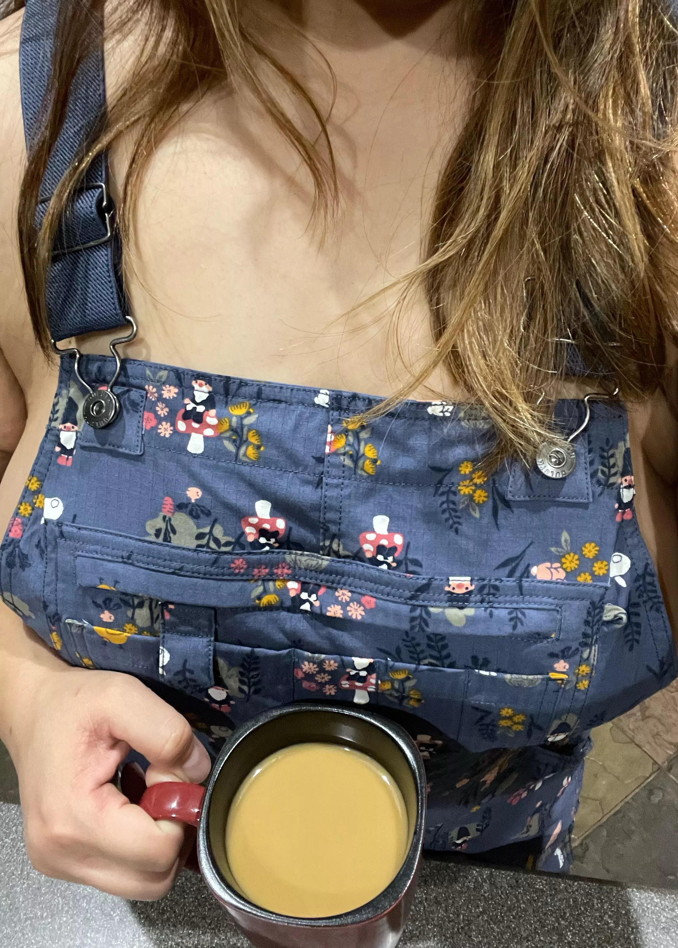 Coffee before chores. Think my neighbors will mind if I garden with my overalls? 😉