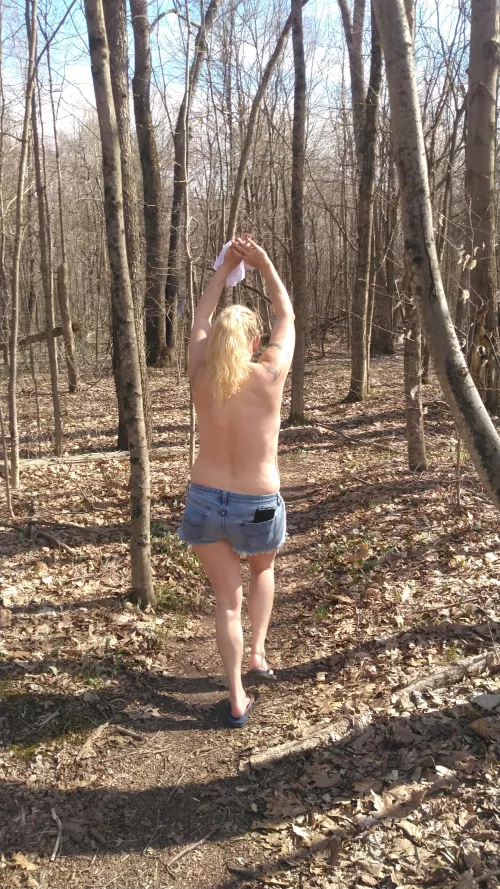 Enjoying the nice weather with a walk in the park