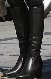 Hot leather knee high boots