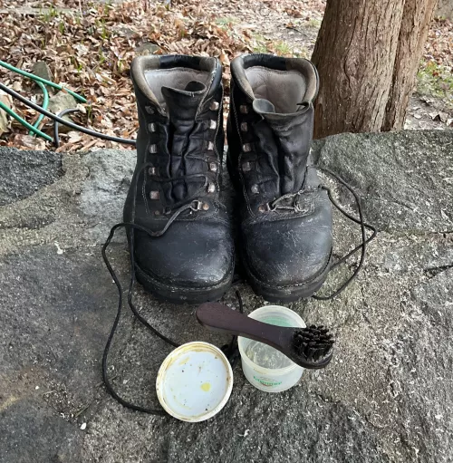 I greased my boots this morning