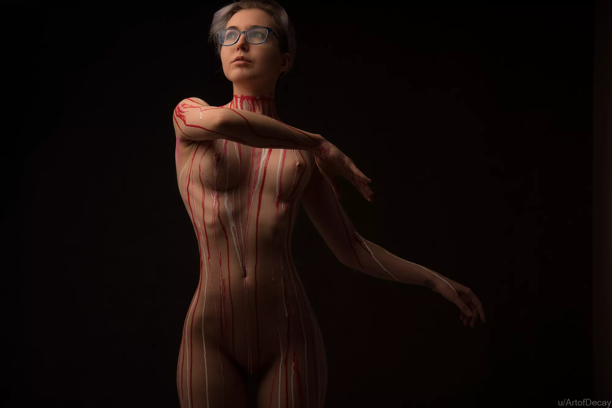 Red & white acrylic on MargoKuz