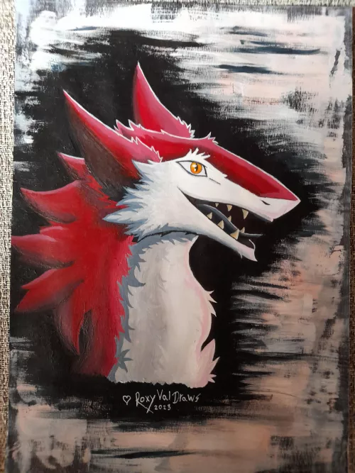 Sergal Headshot. First time using acrylics! | Art by me