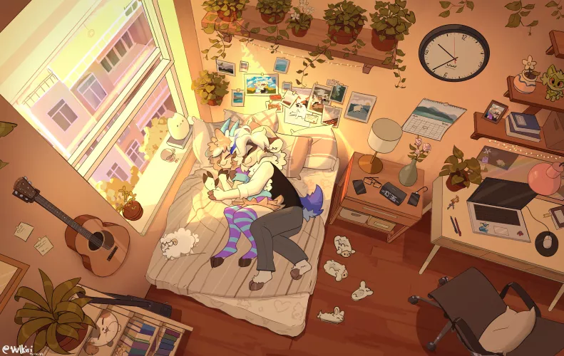 Sunday snuggles☀️💕 | Art by me @Vulkiri on Twitter (commission)