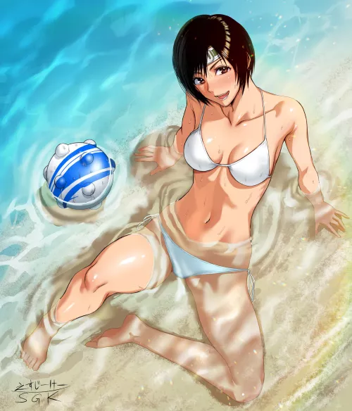 Yuffie at the beach (sgk) [Final Fantasy 7]