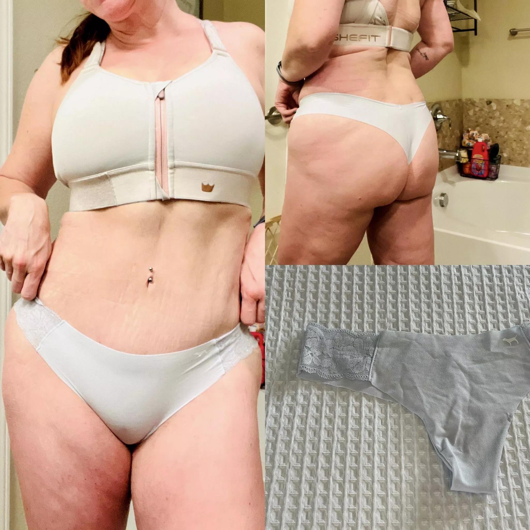 Happy Monday! Just finished my workout in this light blue thong. Fet friendly, add ons are always available. Dm me for more info. [usa][selling] Starting at $30