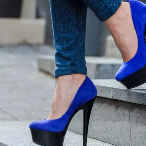 I love blue heels. my first heels