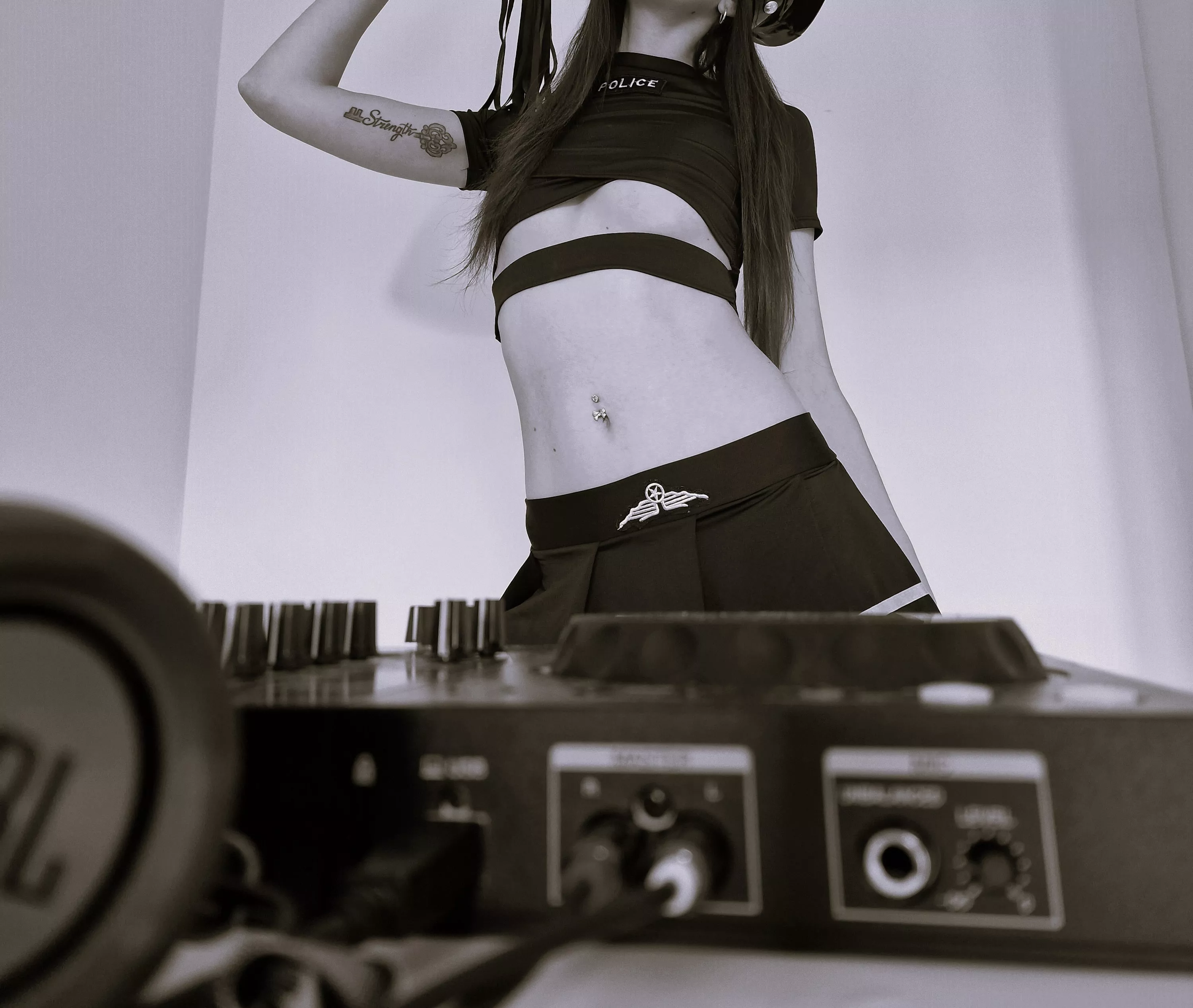 I love playing with my DJ equipment while dressed up (F)