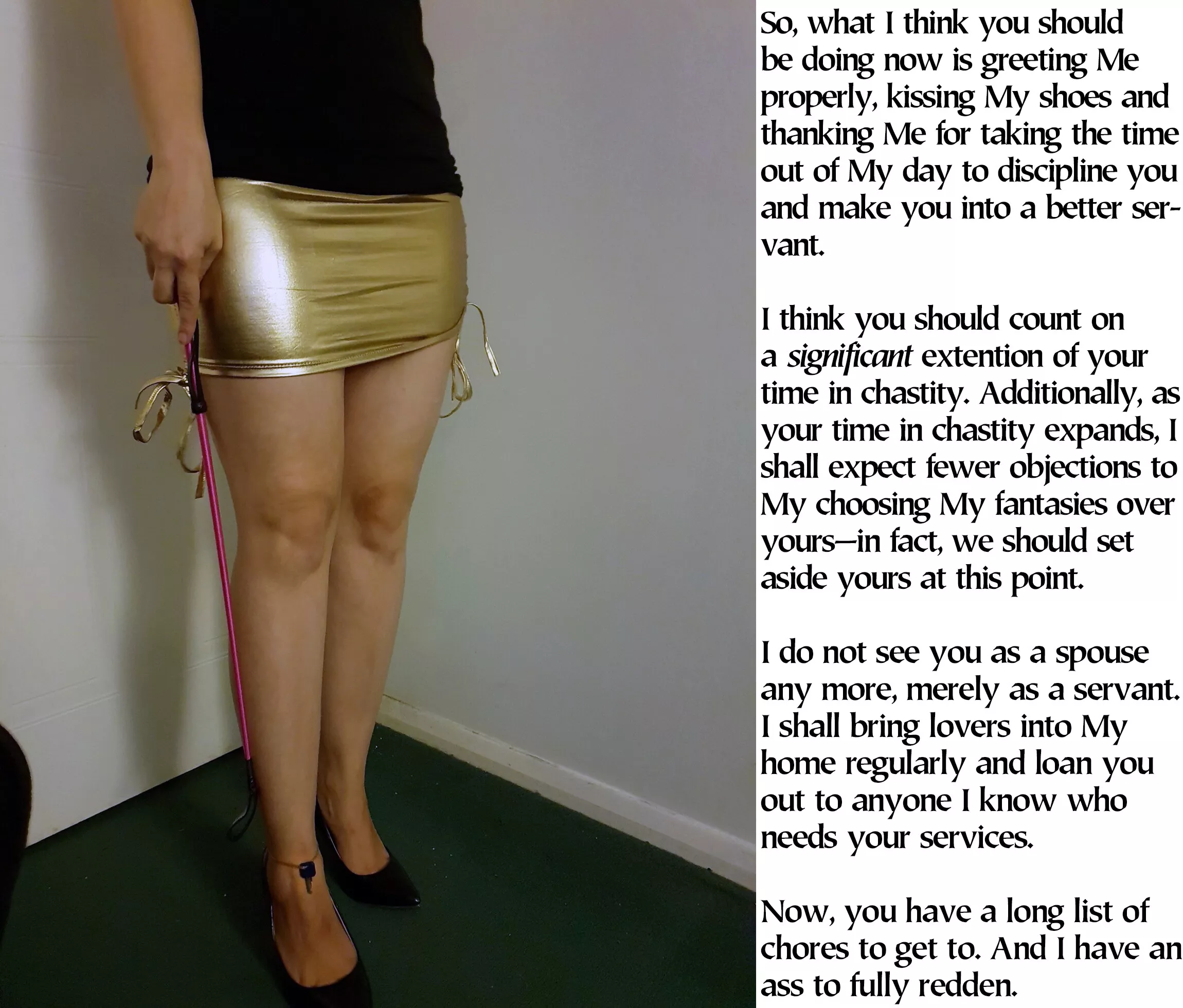 Relationship redefinition—In Her favor, of course.