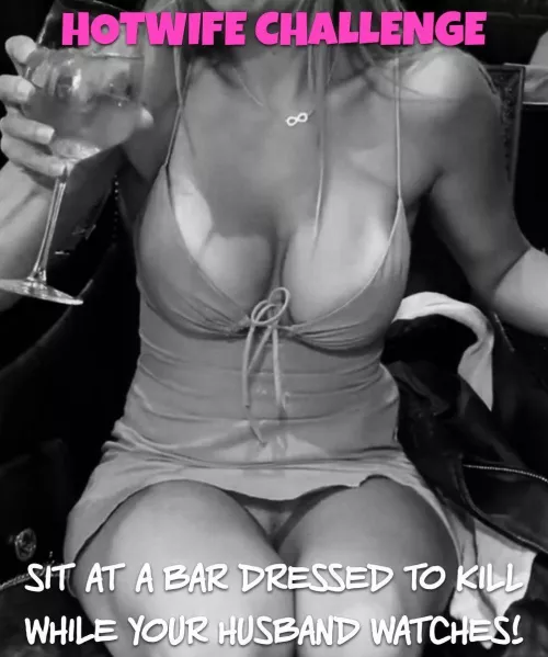 Sitting at the bar enjoying the attention she’s getting from the guys