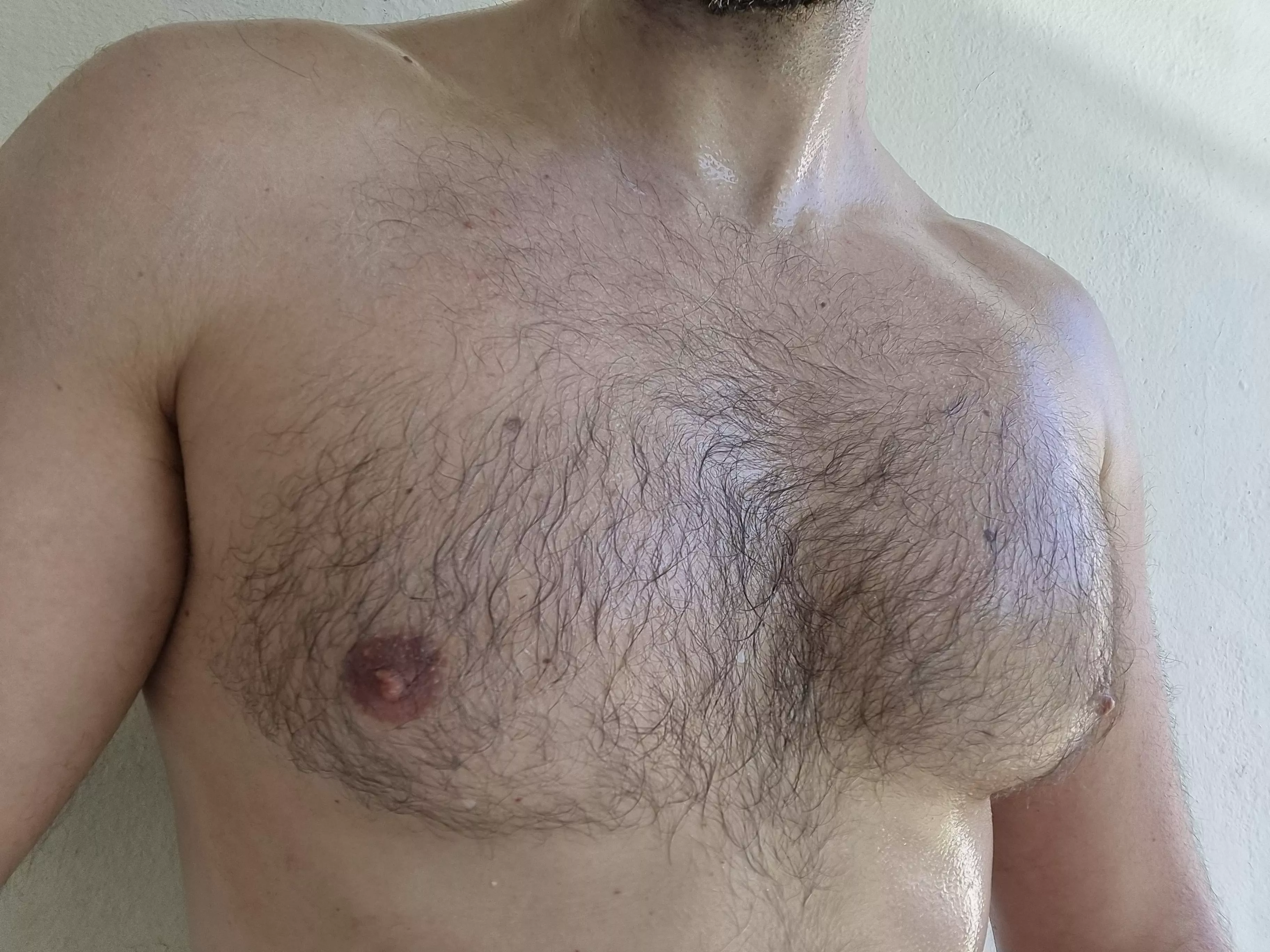 Sweaty chest